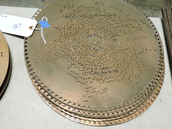 Lot of 7 Antique - 16" Metal Music Box Discs