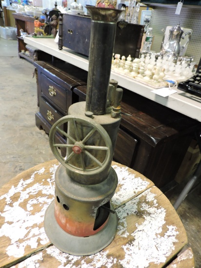 WEEDEN Antique Upright Toy Steam Engine with Burner