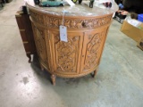 Vintage Marble-Top Half-Round Hutch