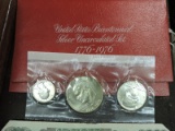 Two Bicentennial Silver Uncirculated - Silver Dollar, Half & Quarter Sets