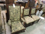 Set of 3 Antique Upholstered Chairs - One Rocker / Two Side