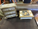 Two Vintage Jewelry Boxes - One is Musical