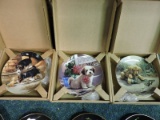 7 Dog Themed Collectors Plates - with Boxes