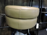 Light Mocha Leather Ottoman -- 28