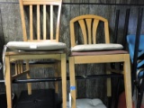 Pair of Non-Matching Blonde Wood Chairs