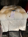 Cream Cloth Tufted Ottoman -- 30