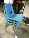 4 Molded Plastic 1970's Plastic Chairs