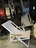 Pair of Folding Chairs -- Wood and Canvas