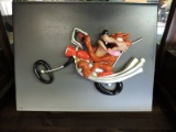 Looney Toons TASMANIAN DEVIL on MOTORCYCLE Plaque