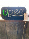 Neon OPEN Sign - Turns on slightly, needs gas replaced.