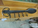 Large Metal Spoon Shaped Coat Rack / Hanging Rack