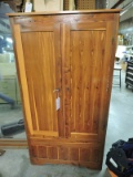 Antique Free-Standing Clothes Closet -- Wood