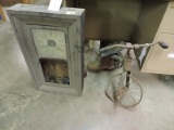 Antique Tricycle and Wall Clock -- Both in Poor Condition