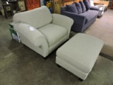 Over-Sized Upholstered Chair and Ottoman Set