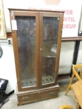 Dark Wood 2-Door Long Gun Cabinet -- 65