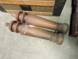 Pair of Vintage Short Table or Desk Legs - Wood -- 21