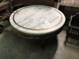 Antique Marble Top Coffee Table - Round - 38