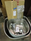 Pair of Stainless Steel Drop-In Sinks with Accessories