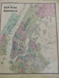 1867 NEW YORK Atlas of the City & Vicinity - Including Maps