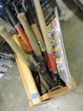 Lot of Garden Pruning Tools and more / in Wooden Tool Box