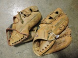 Pair of Vintage Children's Baseball Gloves - Good Condition