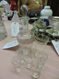 Antique Decanter and Glass Set