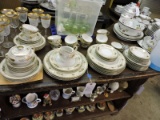 Ornate Gold-Leaf Trimmed Large China Set