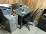 Desks, Filing Cabinet and Chairs - As Pictured