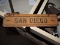 Small Vintage SAN DIEGO Sign -- Steel -- 12