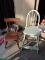 2 Antique Wooden Chairs - One is Taller