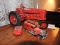 Metal Toy Tractor plus Car & Old LA Fire Truck