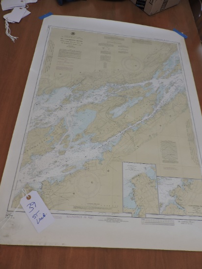 Nautical Map of the St Lawrence River - New York - 42" Tall X 30" Wide