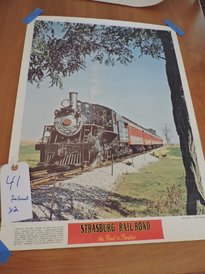 Vintage Railroad Prints - 25" Tall X 18" Wide & 16" Tall X 20" Wide