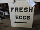 Vintage 2-Sided 'FRESH EGGS' Farm Sign -- 18