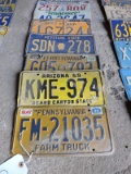 7 Various License Plates - PA, TN, AZ - 1957 PA, Etc...