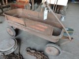 Antique Metal Wagon with Removable Sides - Surface Rust but Functional