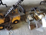 Vintage TONKA TRUCKS - Crane & 2 Bulldozers - Rusty