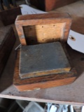 Vintage Knife Shapening Stone in a Wooden Case
