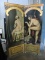 Hand-Painted Roman-Themed 2-Panel FOLDING SCREEN / Very Good Condition