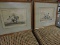 Pair of Numbered Vintage Prints 'HORSE ACCOMPLISHMENTS' - Matted with Exotic Wood Frames