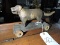 Antique Iron Dog Themed Nut Cracker - on Wheels / 13