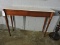 Formal Marble Top Wooden Hallway / Foyer / Sofa Table with Brass Feet & Trim