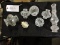 Seven (7) Random Glass Antique Chandelier / Lamp Parts - See Photo