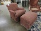 Upholstered Chair with Matching Ottoman - a bit ware showing / see photos