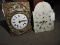 Pair of Antique Clock Faces & Mechanisms -- FORESTIER and SILAS PARFONS