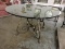Wrought Iron Table with a Beveled Edge Round Glass Top / 48