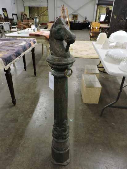 Formal Equestrian Hitching Post - All Metal Construction -- 48" Tall