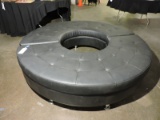 Large Circular Sofa / Couch -- Faux Leather / Black -- 6 Feet Across by 18