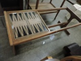 Mid-Century Wood Coffee Table with Backgammon Board - NO TOP