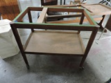 Vintage Wooden Rolling Cart / No Top / 23